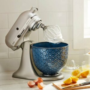 KitchenAid - 5 Quart Ceramic Bowl - KSM2CB5 - Blue Mermaid Lace