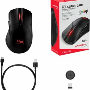 HyperX - Pulsefire Dart Wireless Optical Gaming Mouse with RGB Lighting - Black