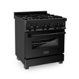 ZLINE - Dual Fuel Range with Gas Stove and Electric Oven - Black Stainless Steel