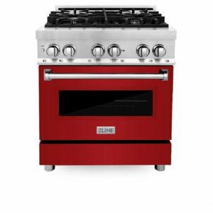 ZLINE - Professional 4 Cu. Ft. Freestanding Dual Fuel Convection Range - Gloss Red