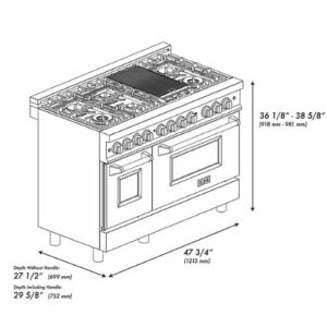 ZLINE - Professional 6 Cu. Ft. Freestanding Double Oven Dual Fuel Range - Blue Gloss