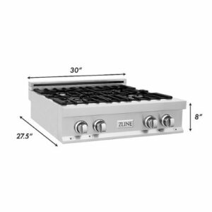 ZLINE - Professional 30" Gas Cooktop with 4 Burners - Stainless Steel