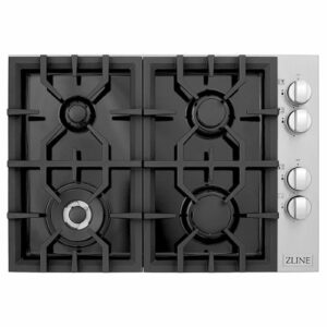 ZLINE - 30" Gas Cooktop with 4 Gas Burners and Black Porcelain Top - Black