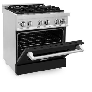 ZLINE - Professional 4 Cu. Ft. Freestanding Dual Fuel Convection Range - Black Matte