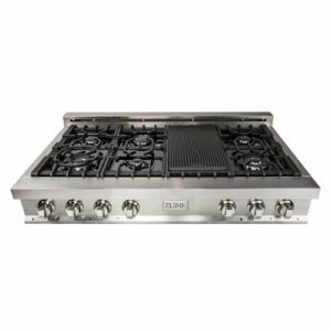 ZLINE - Professional 48" Gas Cooktop with 7 Burners - Black