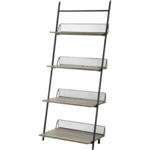 Walker Edison - Industrial Powder-Coated Steel, High-Grade MDF & Durable Laminate 4-Shelf Bookcase - Gray Wash