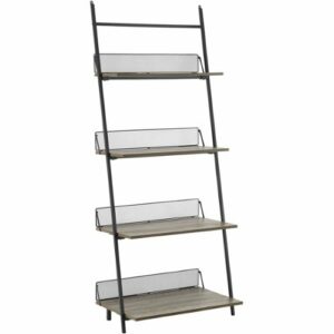 Walker Edison - Industrial Powder-Coated Steel, High-Grade MDF & Durable Laminate 4-Shelf Bookcase - Gray Wash