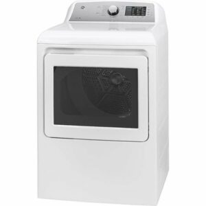 GE - 7.4 Cu. Ft. 12-Cycle Gas Dryer with HE Sensor Dry - White on White/Silver Backsplash