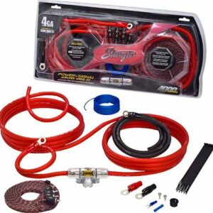 Stinger - 4000 Series 4GA Power Amplifier Wiring Kit for Car Audio Systems up to 1500W/150A - Red