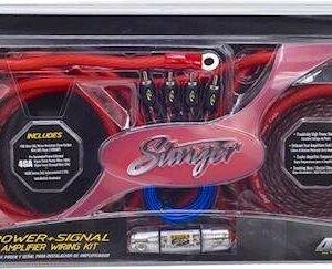 Stinger - 4000 Series 4GA Power Amplifier Wiring Kit for Car Audio Systems up to 1500W/150A - Red