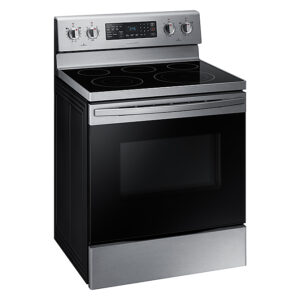 Samsung - 5.9 Cu. Ft. Freestanding Electric Convection Range with Self-Steam Cleaning - Stainless Steel