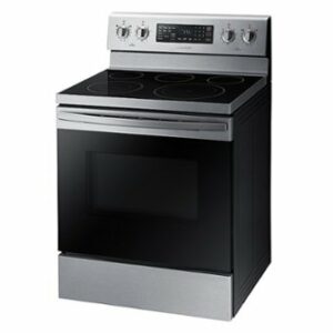 Samsung - 5.9 Cu. Ft. Freestanding Electric Convection Range with Self-Steam Cleaning - Stainless Steel