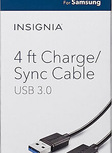 Insignia™ - 4' Micro USB 3.0 Charge-and-Sync Cable - Black