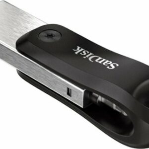 SanDisk - iXpand Flash Drive Go 128GB USB 3.0 Type-A to Apple Lightning for iPhone & iPad - Black / Silver