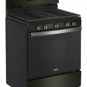 Whirlpool - 5.0 Cu. Ft. Freestanding Gas Range with Self-Cleaning and SpeedHeat Burner - Black Stainless Steel