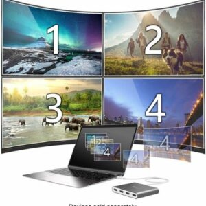 j5create - USB-C to 4-Port HDMI Multi-Monitor Adapter - Silver