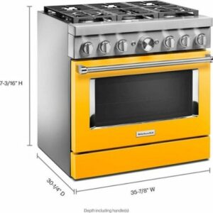 KitchenAid - 5.1 Cu. Ft. Freestanding Dual Fuel True Convection Range with Self-Cleaning - Yellow Pepper