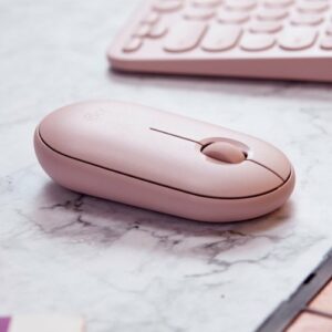 Logitech - Pebble M350 Wireless Optical Ambidextrous Mouse with Silent Click - Rose