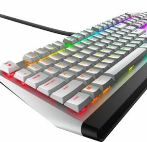 Alienware - AW510K Full-size Wired Mechanical CHERRY MX Low Profile Red Switch Gaming Keyboard with RGB Back Lighting - Lunar Light