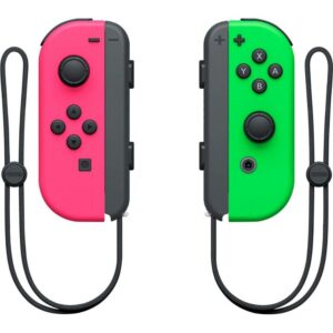 Geek Squad Certified Refurbished Joy-Con (L/R) Wireless Controllers for Nintendo Switch - Neon Pink/Neon Green