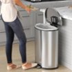 iTouchless - SoftStep 13.2-Gal. Half-Round Trash Can - Silver