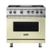 Viking - Freestanding 7 Series Dual Fuel Self-Clean 36"W Range - Vanilla Cream