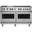 Viking - 5-Series Dual Fuel Self-Clean 60"W Sealed Burner Range - Arctic Gray