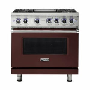 Viking - Freestanding 7 Series Dual Fuel Self-Clean 36"W Range - Kalamata Red