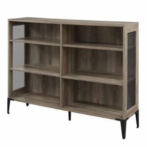 Walker Edison - Industrial Farmhouse Wood 6-Shelf Bookshelf - Gray Wash