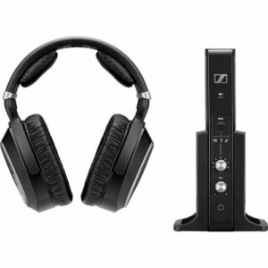 Sennheiser - RS 195 RF Wireless Headphone Systems for TV Listening with Selectable Hearing Boost Preset - Black