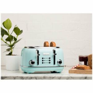 Haden - Heritage 4-Slice Toaster, Wide Slot for Bagels with Multi Settings - Turquoise