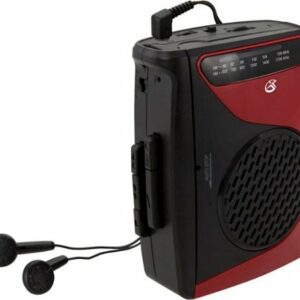 GPX - Cassette Player with AM/FM Radio - Black/Red