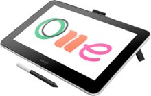 Wacom - One - Drawing Tablet with Screen, 13.3" Pen Display for Mac, PC, Chromebook & Android - Flint White