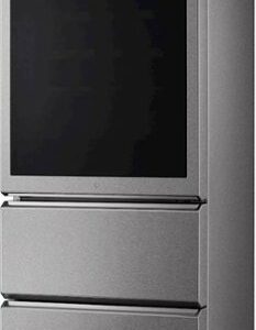 LG - SIGNATURE 65-Bottle Wine Refrigerator with InstaView - Textured Steel