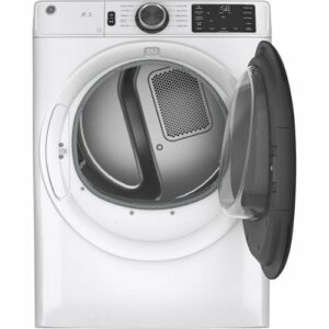 GE - 7.8 Cu. Ft. Stackable Electric Dryer with Long Vent Drying - White on White