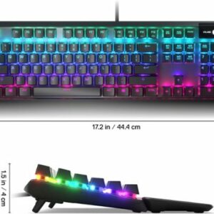 SteelSeries - Apex 5 Full Size Wired Mechanical Hybrid Blue Tactile & Clicky Switch Gaming Keyboard with RGB Backlighting - Black