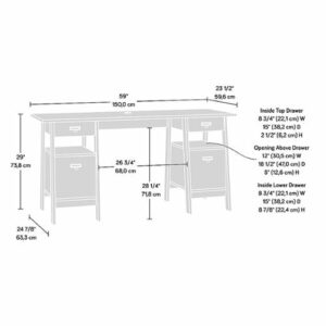 Sauder - Trestle Collection Rectangular 4-Drawer Table - Vintage Oak