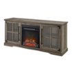 Walker Edison - Farmhouse Glass Door Long Handle Fireplace TV Stand for Most TVs up to 65" - Grey Wash