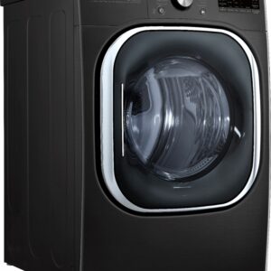 LG - 7.4 Cu. Ft. Stackable Smart Electric Dryer with Steam and Built-In Intelligence - Black Steel