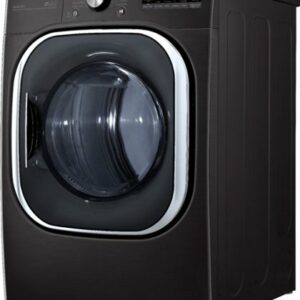 LG - 7.4 Cu. Ft. Stackable Smart Electric Dryer with Steam and Built-In Intelligence - Black Steel