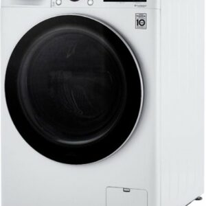 LG - 2.4 Cu. Ft. High-Efficiency Stackable Smart Front Load Washer with Steam and Built-In Intelligence - White