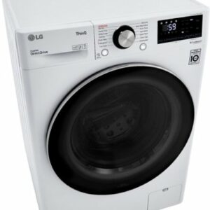 LG - 2.4 Cu. Ft. High-Efficiency Stackable Smart Front Load Washer with Steam and Built-In Intelligence - White