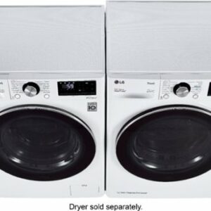 LG - 2.4 Cu. Ft. High-Efficiency Stackable Smart Front Load Washer with Steam and Built-In Intelligence - White