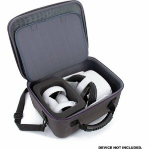 CASEMATIX - Custom Protective Case with Shoulder Strap for Meta Quest 3 and 2 VR Headsets and Accessories - Gray