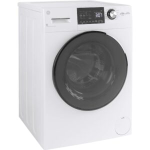 GE - 2.4 Cu. Ft. Front Load Washer and Electric Dryer Combo with Steam - White