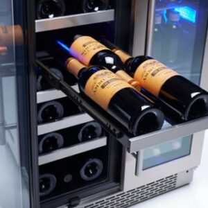 Zephyr - Presrv 24 in. 21-Bottle Wine and 64-Can Beverage Cooler - Stainless Steel/Glass