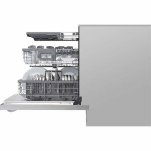 LG - STUDIO 24" Top Control Built-In Dishwasher with TrueSteam, Light, 3rd Rack, 40dBA - Stainless Steel