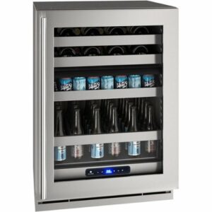 U-Line - 5 Class 14-Bottle Dual Zone Wine Cooler - Stainless Steel