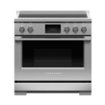 Fisher & Paykel - Professional 4.8 Cu. Ft. Freestanding Electric Induction True Convection Range with Self-Cleaning - Stainless Steel/Black Glass