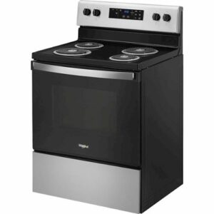 Whirlpool - 4.8 Cu. Ft. Freestanding Electric Range with Self-Cleaning and Keep Warm Setting - Stainless Steel